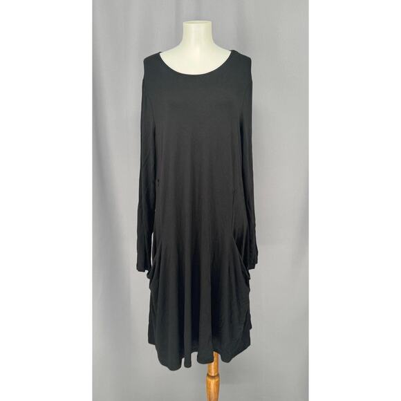Betabrand Travel Dress Womens Large Black Long Sleeve Pockets Modal Silk Blend - Picture 1 of 12